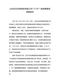 山东科迈生物制浆有限公司“11•16”一般燃爆事故调查报告docx