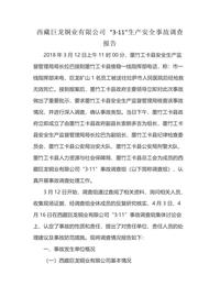 西藏巨龙铜业有限公司 “3·11”生产安全事故调查报告docx