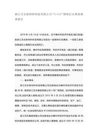 浙江天乐新材料科技有限公司“3·14”物体打击事故调查报告docx