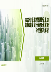 工贸-冶金有色建材机械轻工纺织烟草商贸行业安全监管分类标准解析pptx