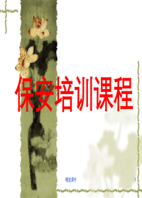 保安培訓課件ppt