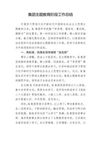 集團主題教育階段工作總結docx