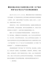攀枝花钢企米易白马球团有限公司第二生产线回转窑“10·11”较大生产安全事故调查报告docx