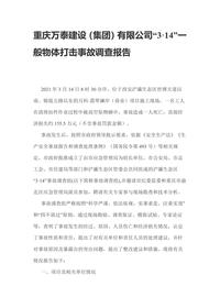 重庆万泰建设(集团)有限公司“3·14”一般物体打击事故调查报告docx