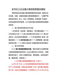 全市化工企业重大事故隐患整改模板docx