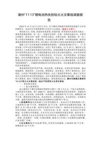 潮州“11·13”锂电池热失控较大火灾事故调查报告docx