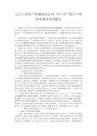 辽宁天时水产养殖有限公司“6·10”较大中毒溺水事故调查报告docx