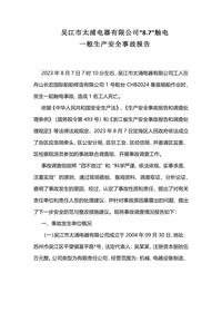 吴江市太浦电器有限公司“87”触电docx