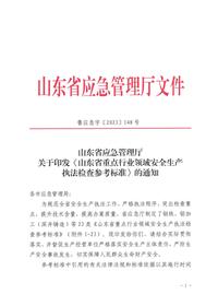 2024关于印发《山东省重点行业领域安全生产执法检查参考标准》的通知pdf