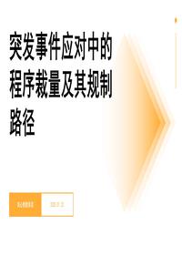 突发事件应对中的程序裁量及其规制路径pptx
