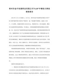 青州市金牛恒基钙业有限公司“314”中毒较大事故调查报告docx